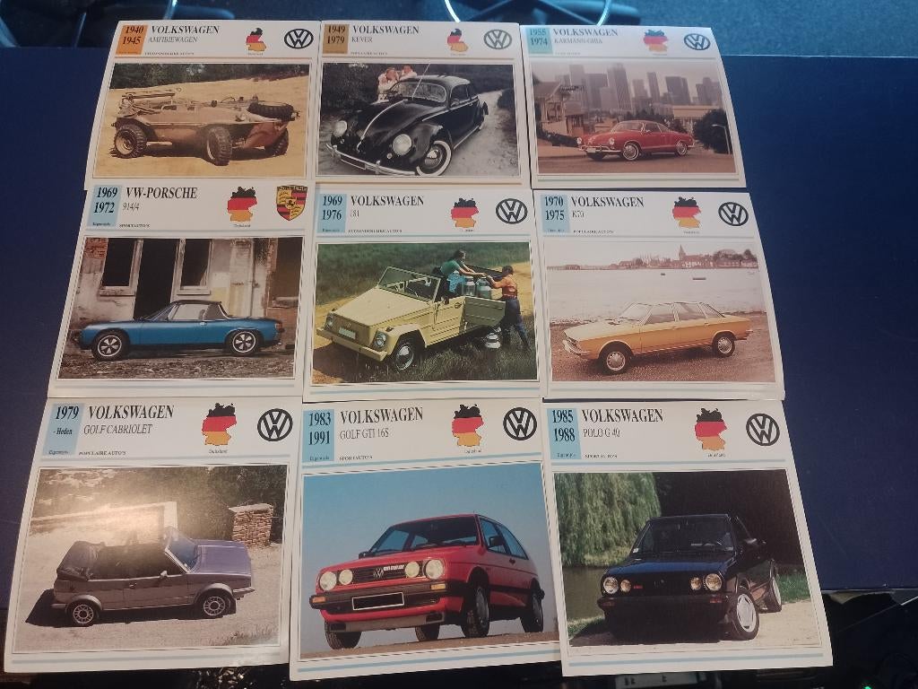 Diverse verzamelkaarten collectie Volkswagen - 9 stuks, Ophalen of Verzenden, Gebruikt, Auto's