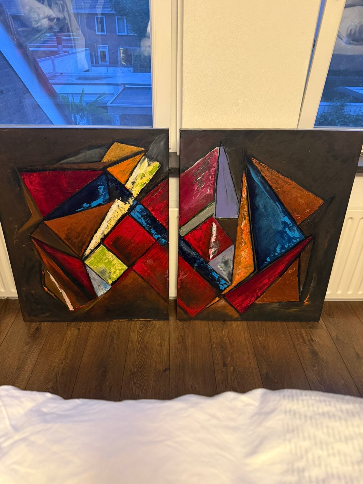 Schilderij tweeluik, Ophalen of Verzenden
