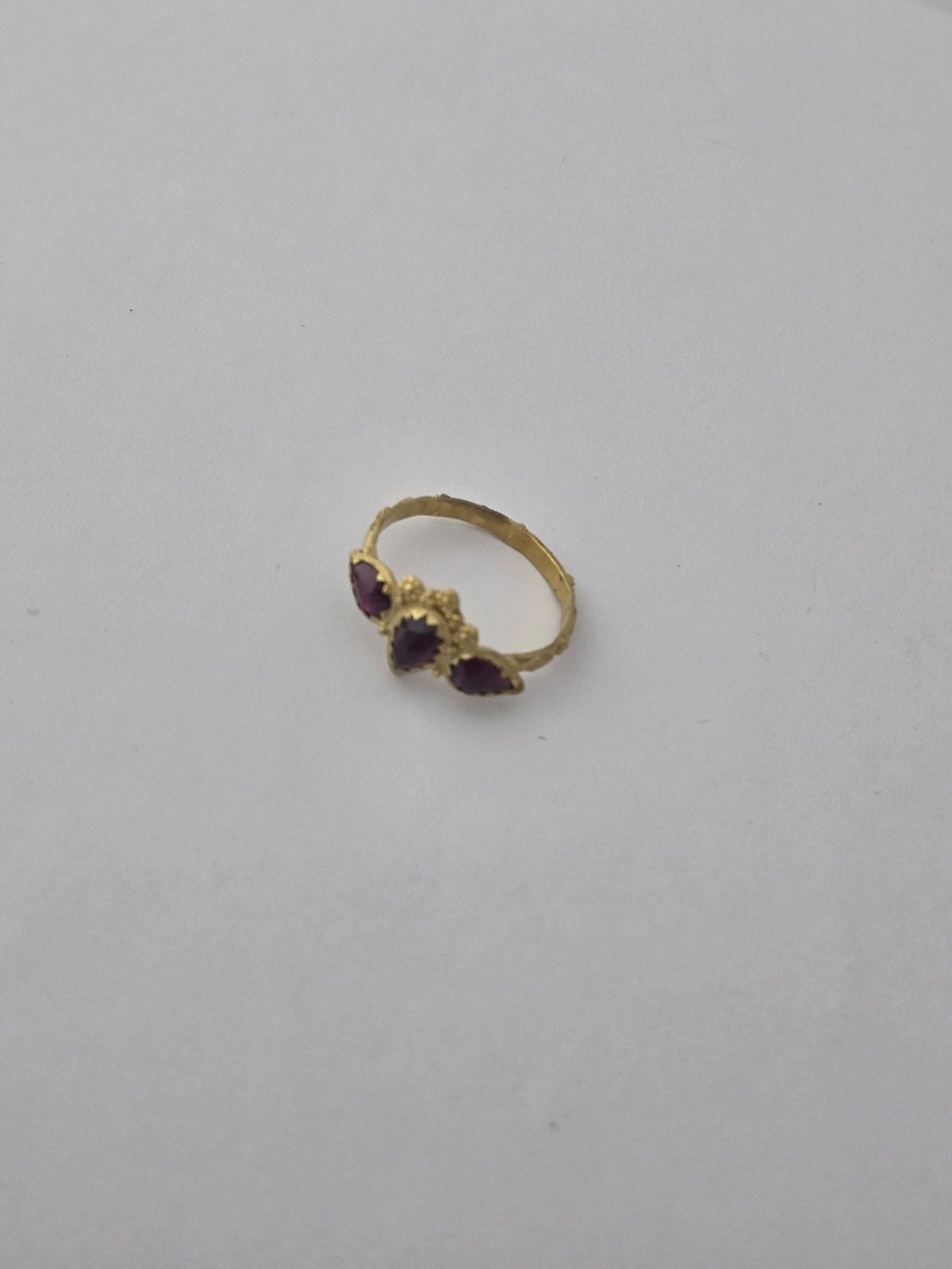 Antieke 22K Dukatengoud Ring, Ophalen, Gebruikt, 20 of groter, Met edelsteen