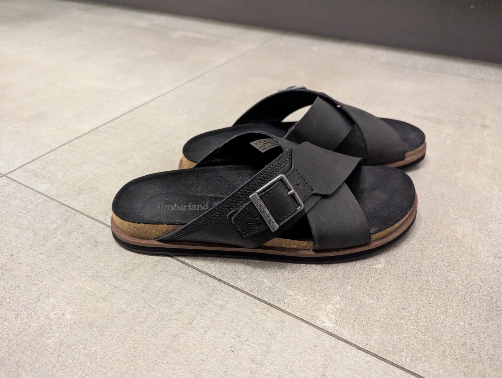 zwarte Timberland Amalfi Vibes Cross Slide heren sandalen, Sandalen, Ophalen of Verzenden, Zo goed als nieuw, Timberland