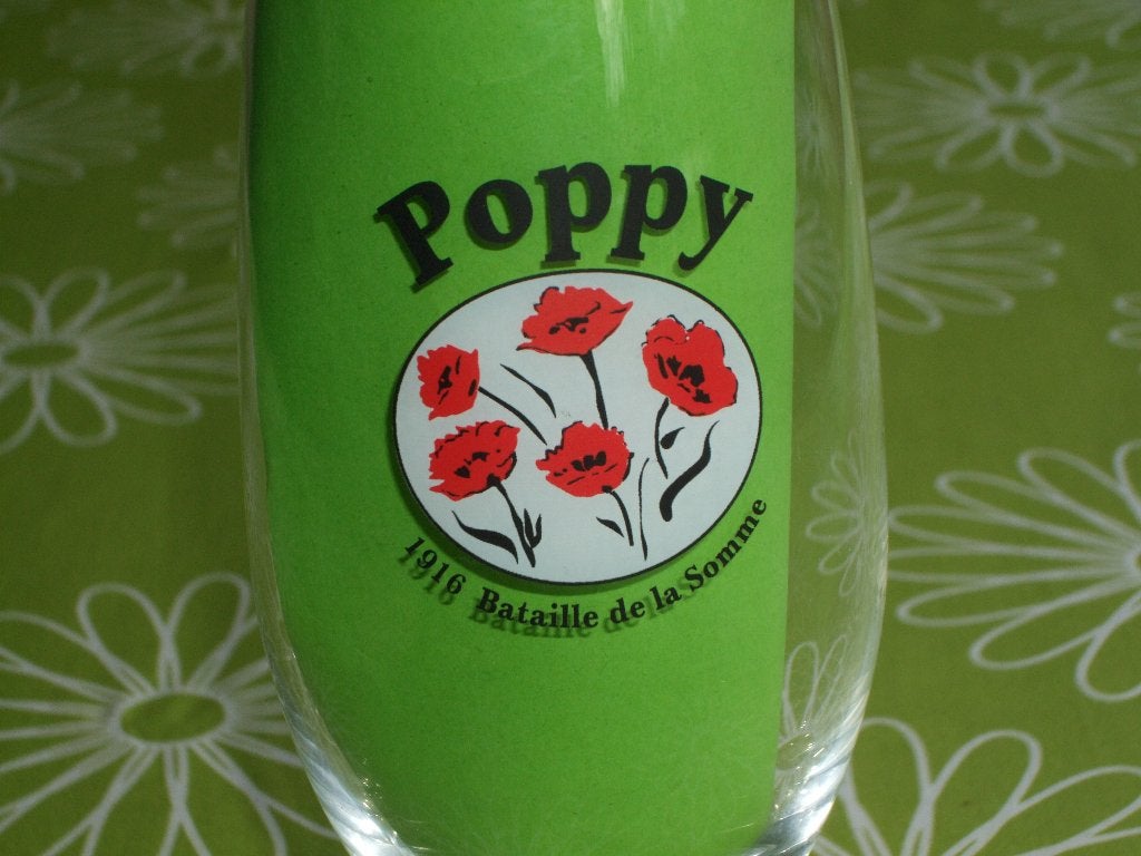 Frans Poppy bierglas - herdenking slag aan de Somme 1916, Verzamelen, Militaria | Algemeen, Ophalen of Verzenden, Overige soorten