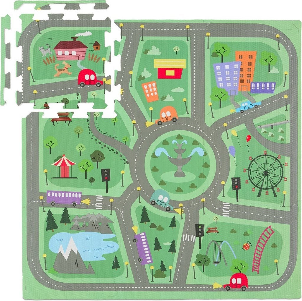 puzzelmat baby - auto - 9 speeltegels - rand - foam, Kinderen en Baby's, Nieuw, Ophalen of Verzenden, Babijhandel@gmail.com, Babij