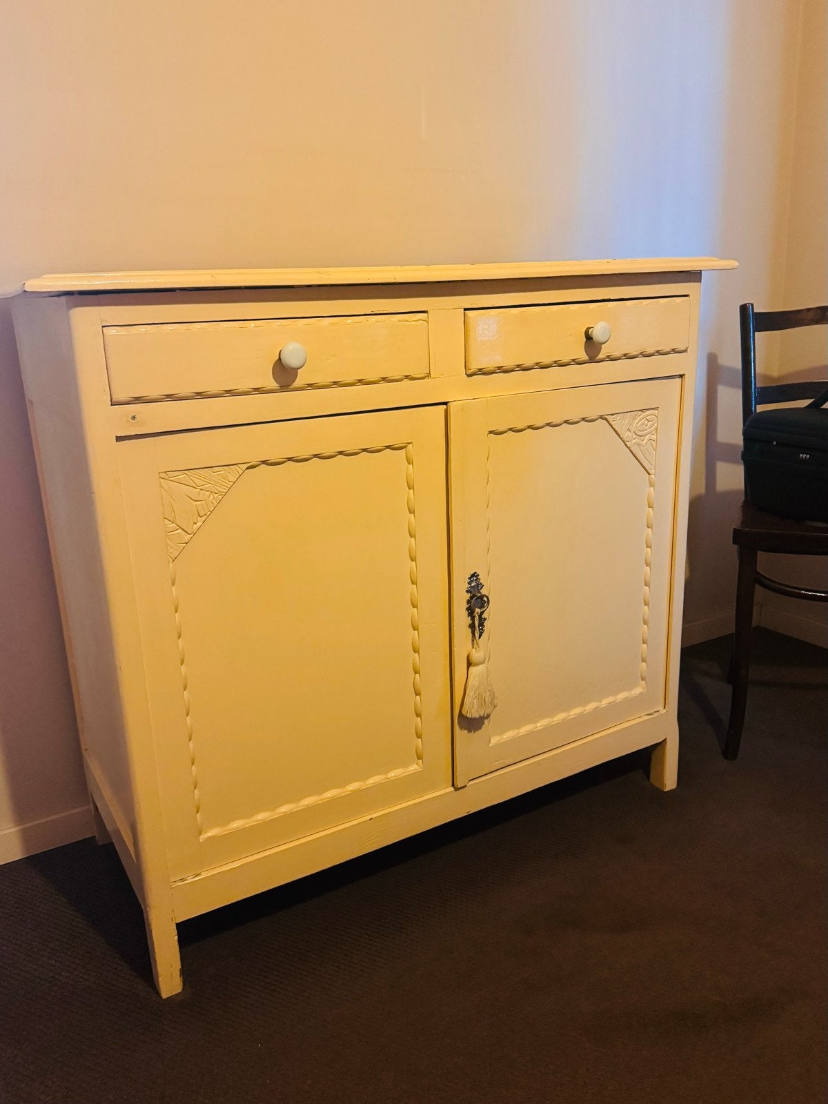 Vintage/ brocante kastje met lades en deuren, Ophalen
