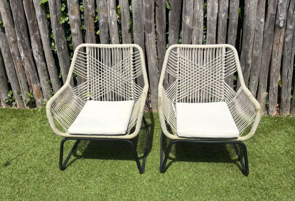 Napoli lounge stoel beige, twee stuks, Tuin en Terras, Ophalen, Zo goed als nieuw