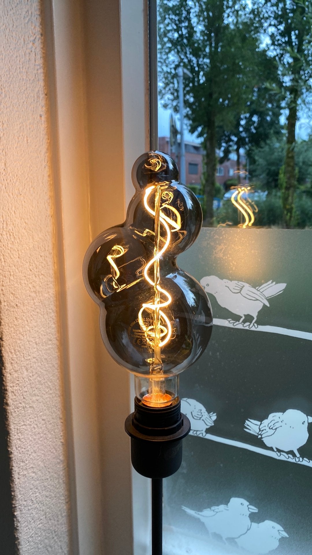 1,2,3 of 4 Edison Vintage LED filament bubbel/spiraal rook, Led-lamp, Overige lichtkleuren, Zo goed als nieuw, E27 (groot)