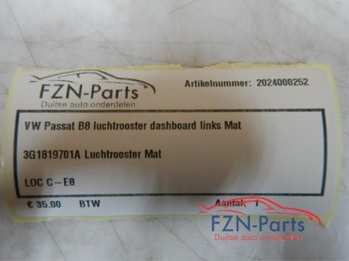 Luchtrooster Dashboard Volkswagen Passat (22735848), Ophalen of Verzenden, Gebruikt