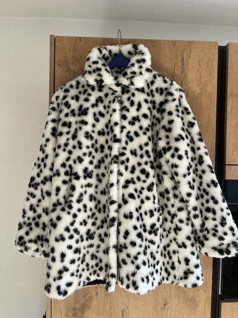 VINTAGE Young Tanya mt M fluffy faux fur jas 101 Dalmatiërs, Kleding | Dames, Maat 38/40 (M), Verzenden, Wit, Young Tanya