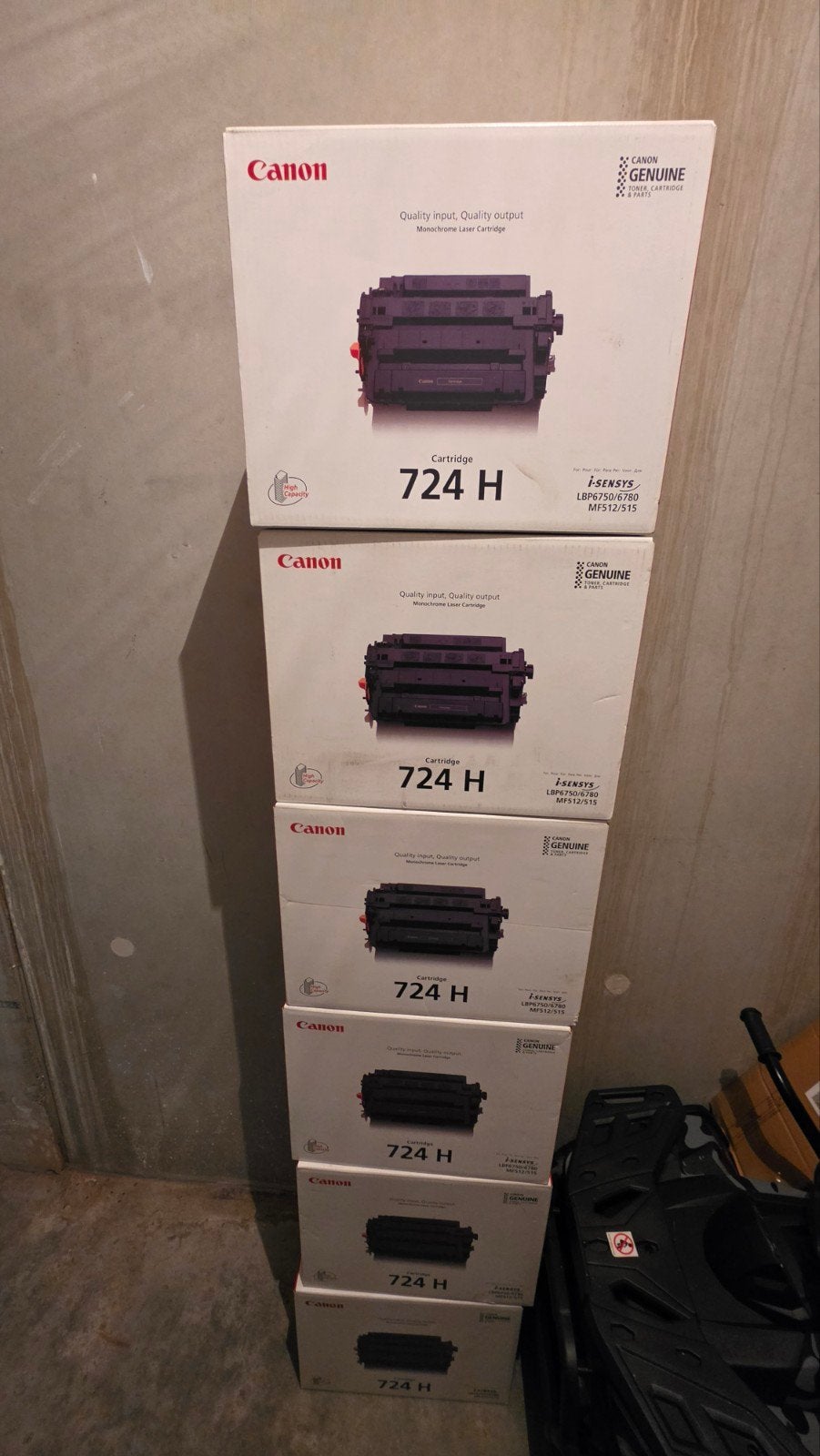 Partij van 12x Originele Canon 724H Toners (Nieuw in doos), Ophalen, Nieuw, Toner, Canon
