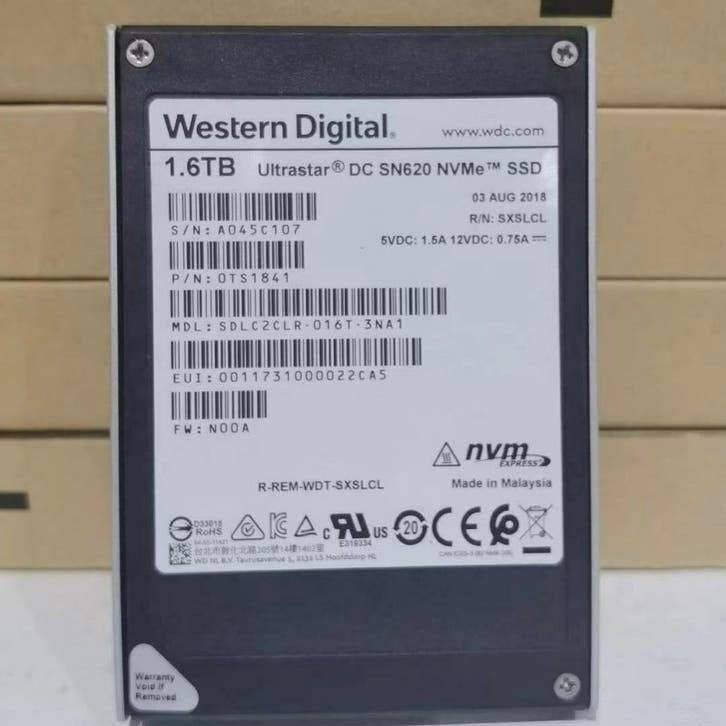 1.6TB SSD U.2 Ultrastar DC SN620 NVME SDLC2CLR-016T-3NA1, Computers en Software, Intern, Gebruikt, SAS, 1.6TB
