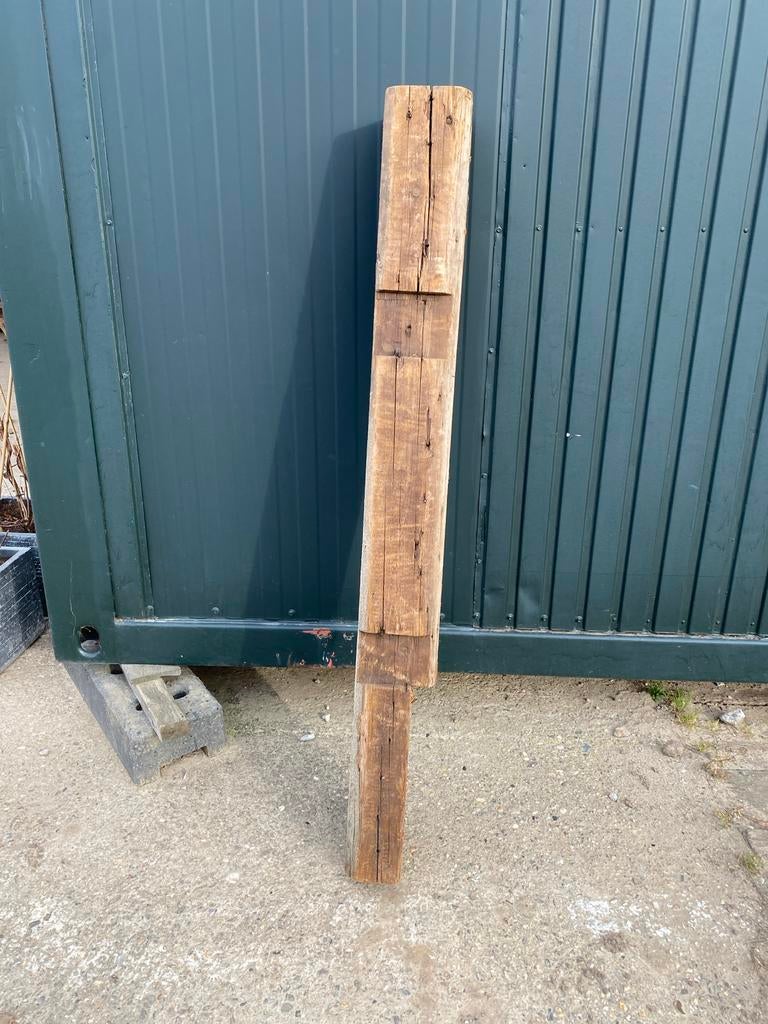 Robuuste oude houten balk, brocante, Tuin en Terras, Palen, Balken en Planken, Ophalen, Gebruikt, Minder dan 180 cm, Balken