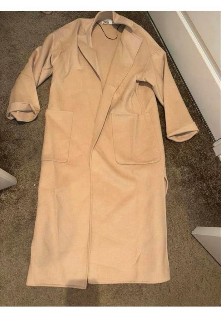 Zara Mantel Jas Maat XS - Beige, Ophalen of Verzenden, Zo goed als nieuw