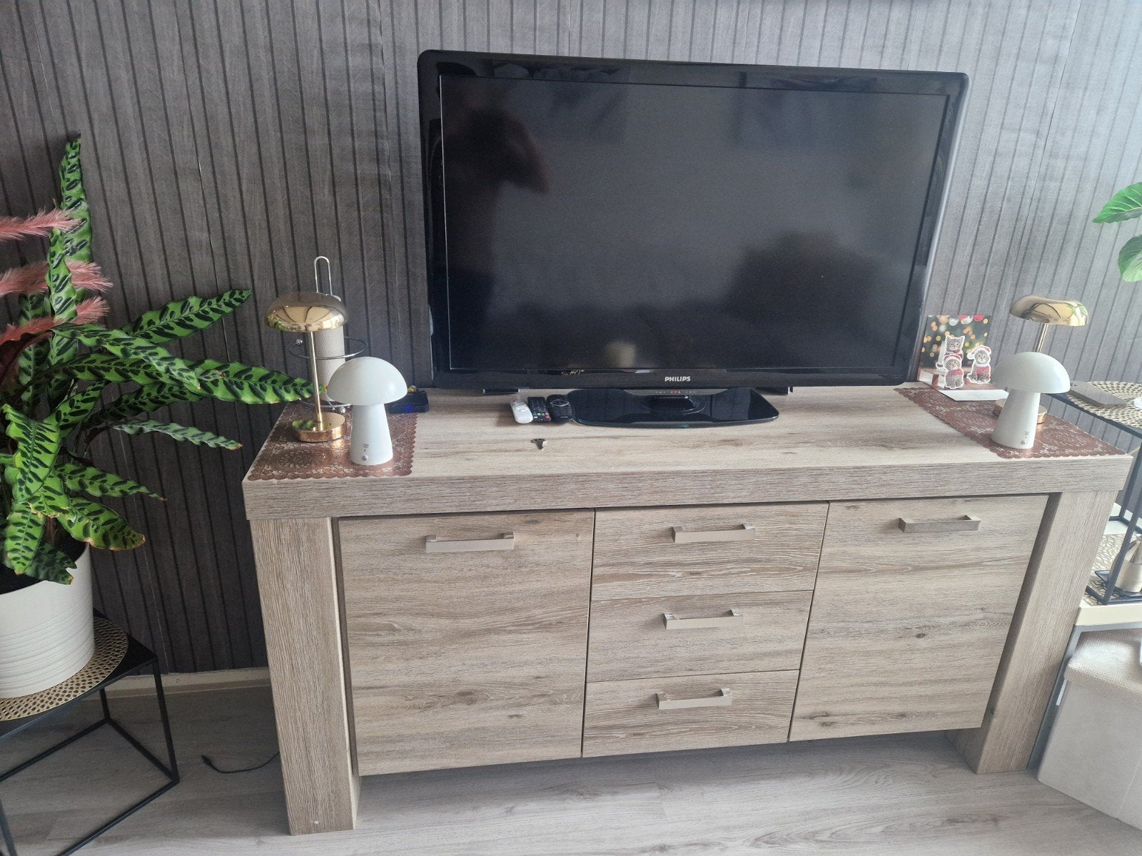 eettafel met 6 stoelen, dressoir, salontafel, mooie hoekbank, 50 – 75, Modern, Industrieel, 200 cm of meer, 50 tot 100 cm