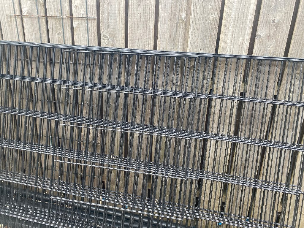 Hek werk zwart, Tuin en Terras, Ophalen, Zo goed als nieuw, IJzer, Dubbelstaafmat hekwerk