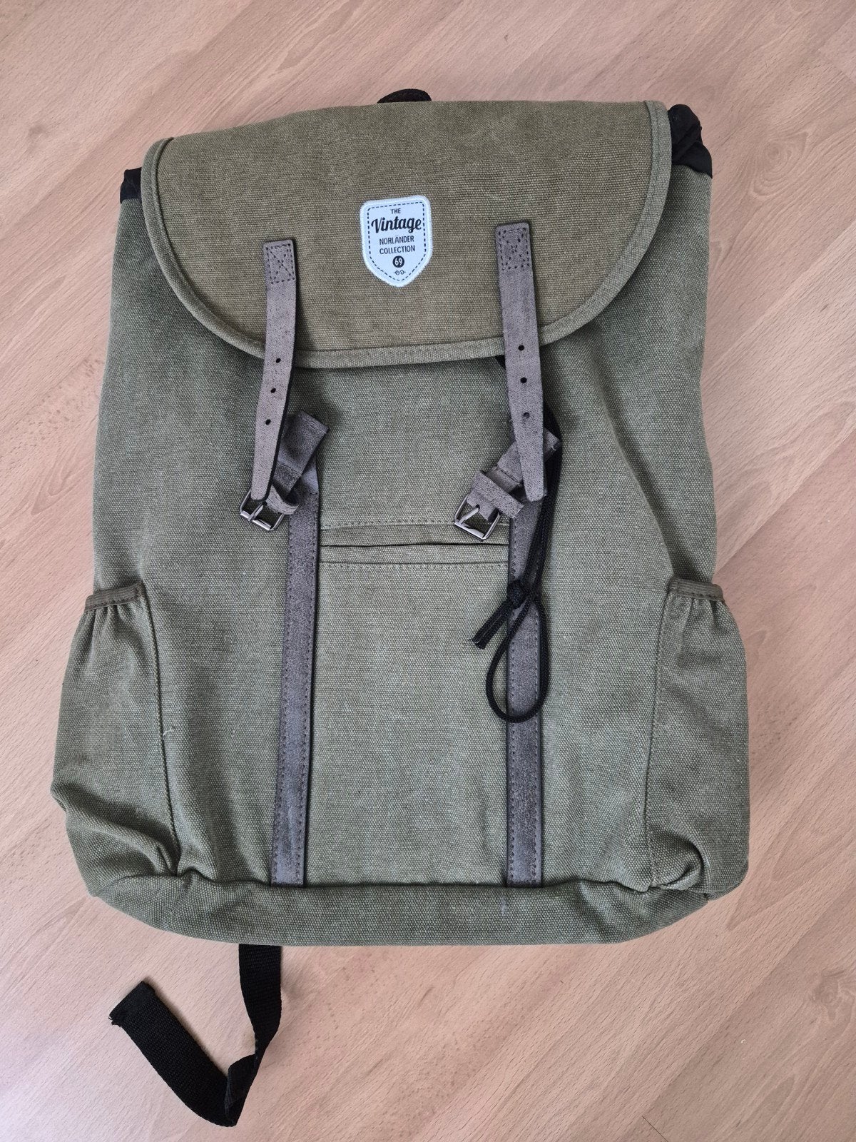 Vintage Stijl Rugzak - Groen Canvas NIEUW!, Sieraden, Tassen en Uiterlijk, Ophalen of Verzenden, Gebruikt, 25 tot 40 cm, Overige merken