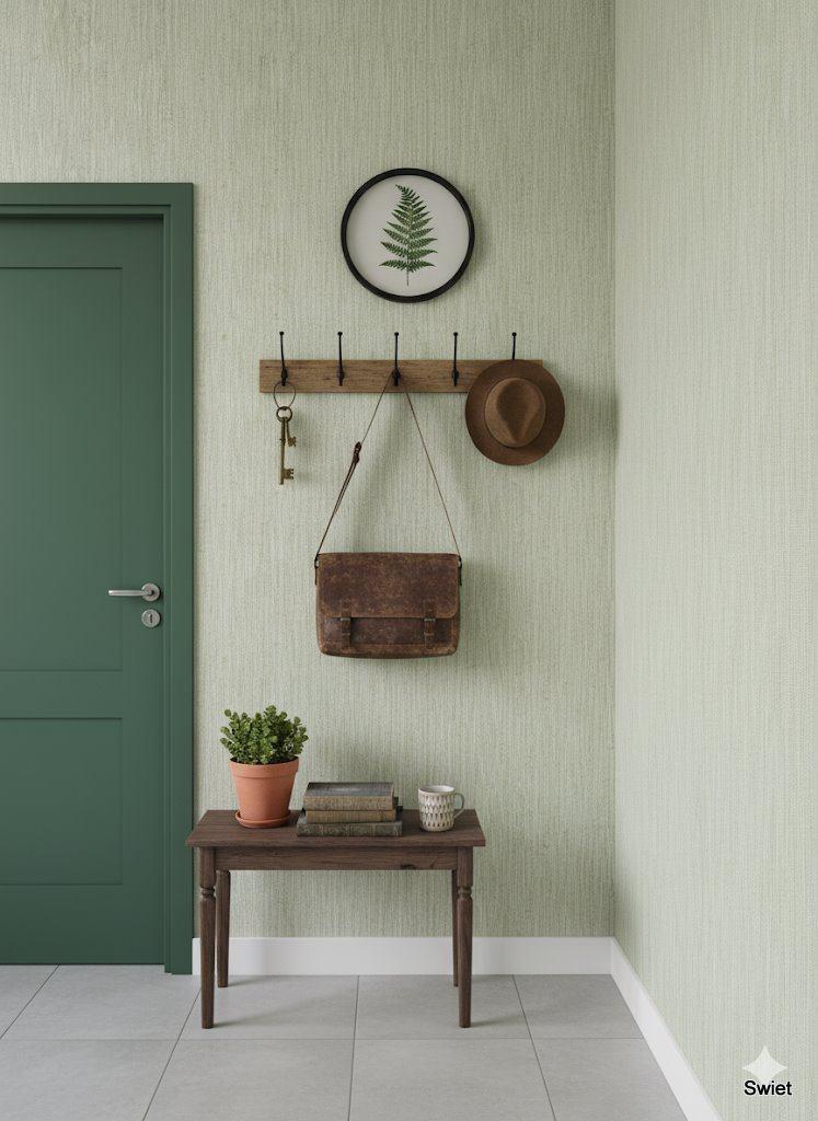 14189 Groen jute vintage behang eco natural swiet, Huis en Inrichting, Stoffering | Behang, Verzenden, Minder dan 10 m², Beige