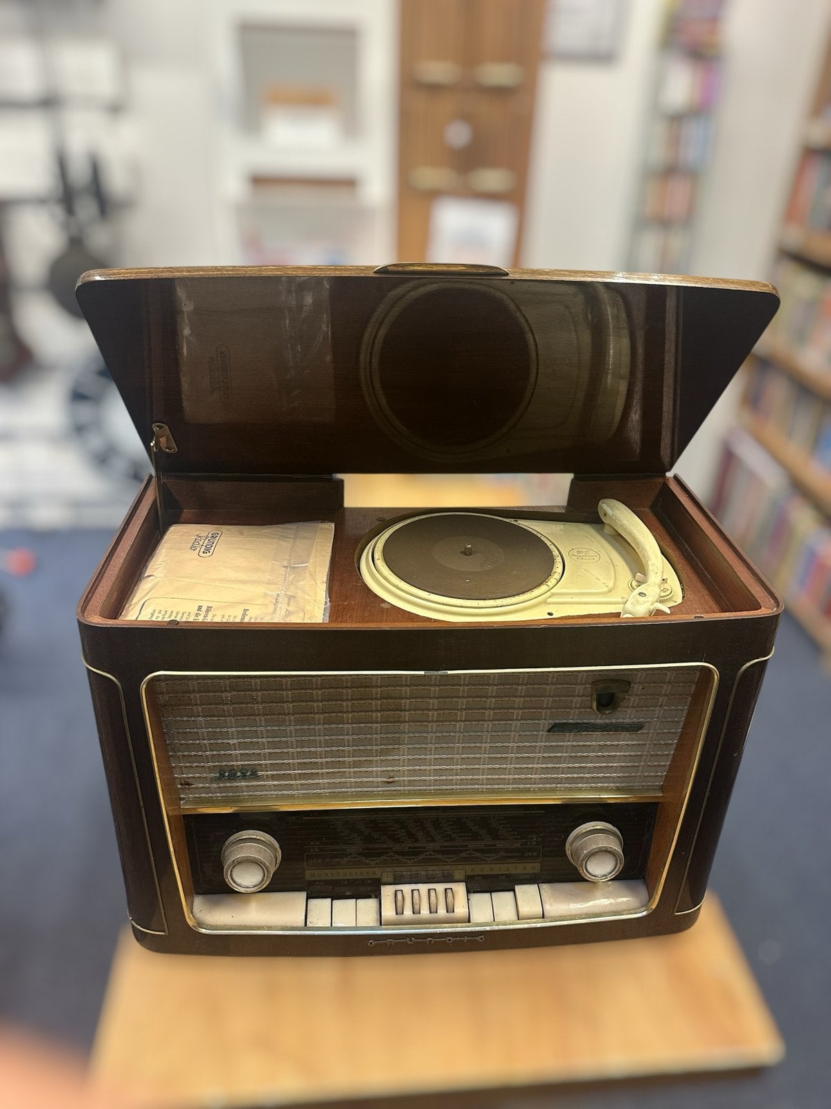 Vintage Grundig 3026 PH buizenradio met platenspeler, Ophalen of Verzenden