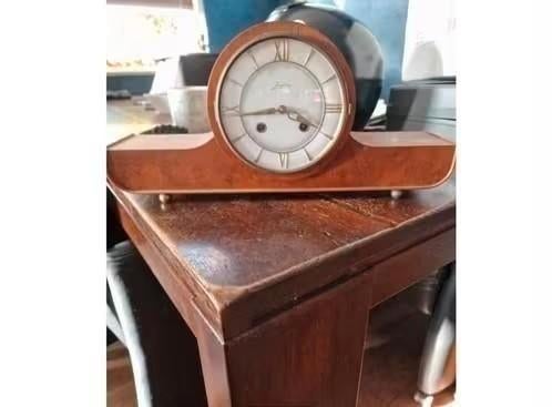 oude Houten tafelklok met Romeinse cijfers, Ophalen of Verzenden