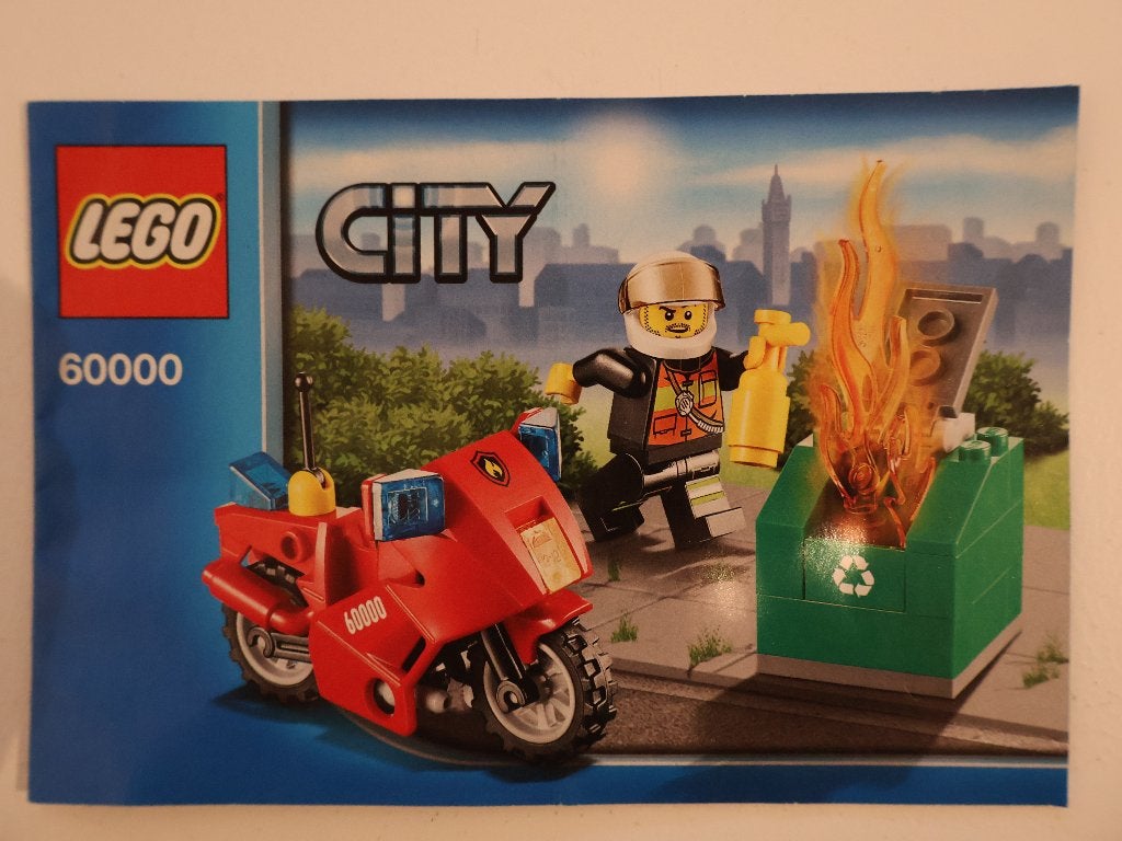 Lego Town City 60000 Fire Motorcycle, Lego, Ophalen of Verzenden, Inclusief instructies, Complete set