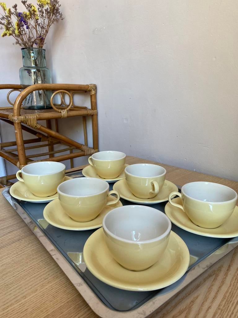 Vintage Antiek Servies soft yellow - Engeland, Ophalen of Verzenden