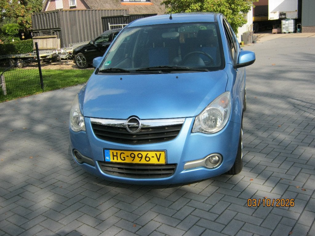 Opel Agila 1.2 16V 2008 Blauw, Auto's, Voorwielaandrijving, 40 €/maand, 4 cilinders, 965 kg