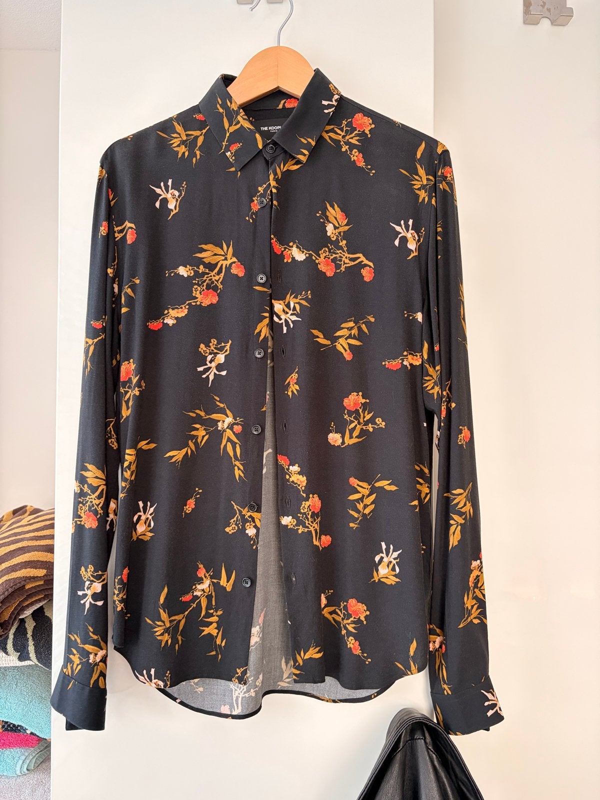 The Kooples shirt met bloemenprint, Ophalen of Verzenden, Zo goed als nieuw, Zwart