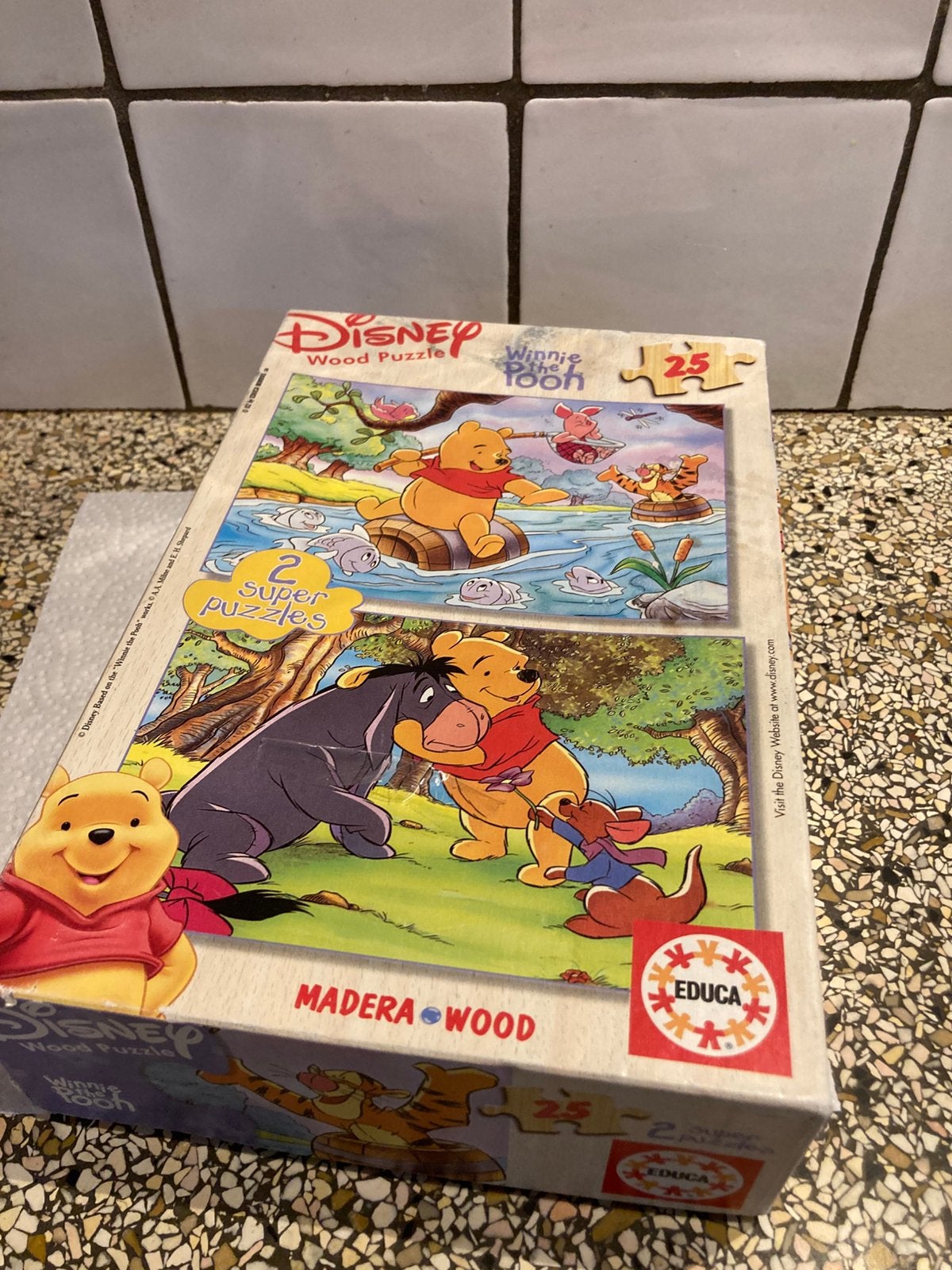 2 in 1 puzzel pooh, Ophalen of Verzenden, 10 tot 50 stukjes, Gebruikt