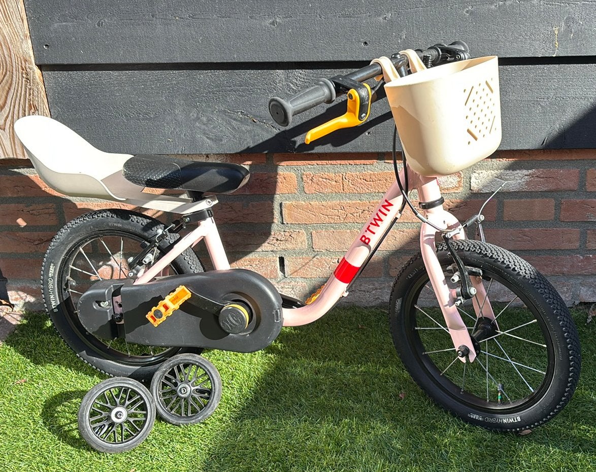B’twin Decathlon 14 inch kinderfiets, Ophalen, Gebruikt, Velgrem, Minder dan 16 inch
