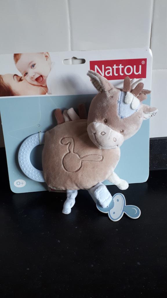 Nattou paardje met bijtring en speenhouder / NIEUW, Ophalen of Verzenden, Nieuw, Overige typen