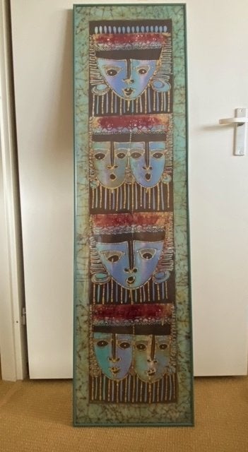 Batik doek (ingelijst), Ophalen, Wanddecoratie, Textiel, Ingelijst