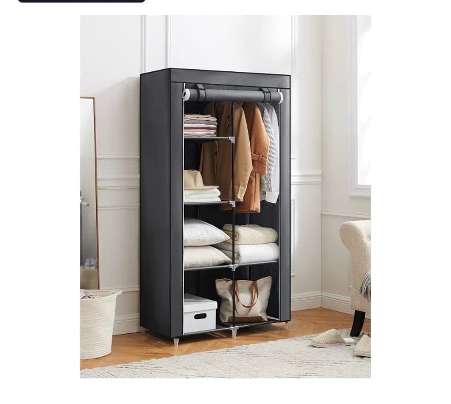 SONGMICS Stoffen kast metalen buizen grijs, Songmics, Nieuw, Ophalen of Verzenden, Songmics