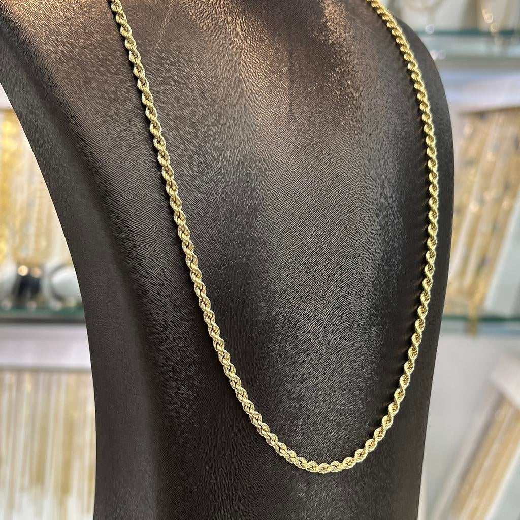 14k gouden ketting rope schakel chain, Sieraden, Tassen en Uiterlijk, Kettingen, Ophalen of Verzenden, Zo goed als nieuw, Goud