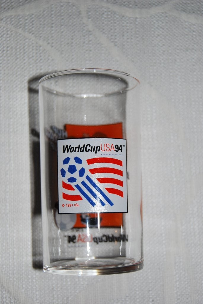 Frisdrank-glas van de WK voetballen in 1994 USA., Verzamelen, Ophalen of Verzenden, Nieuw, Bierglas