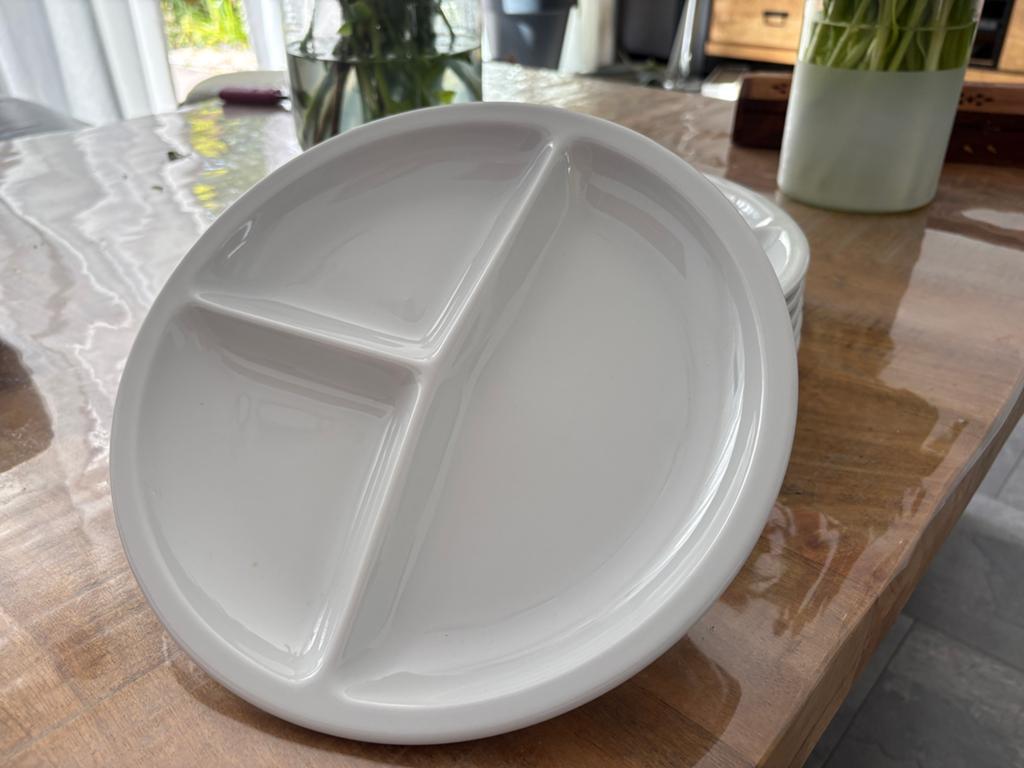 Witte fondue gourmet borden, Huis en Inrichting, Keuken | Servies, Ophalen, Keramiek, Effen, Schaal of Schalen
