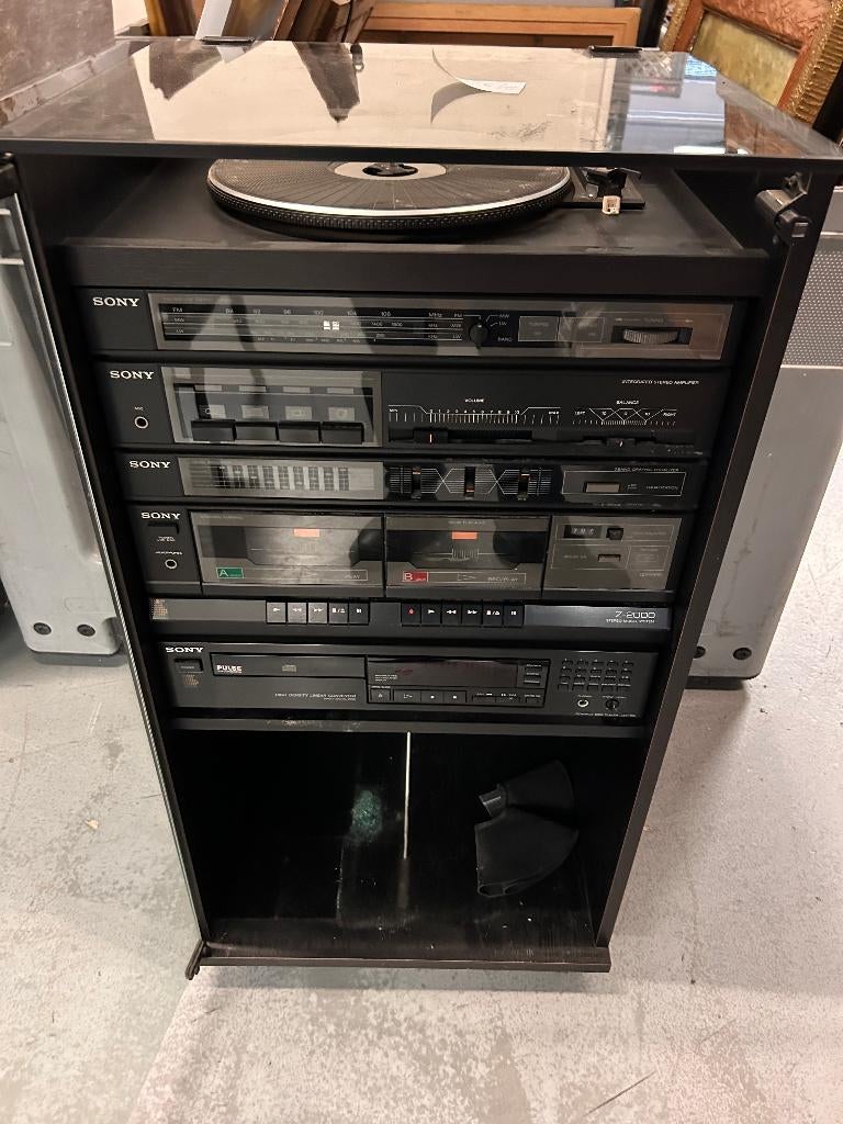 Sony stereo-set met meubel, met werk, Ophalen, Gebruikt, Tuner of Radio, Sony