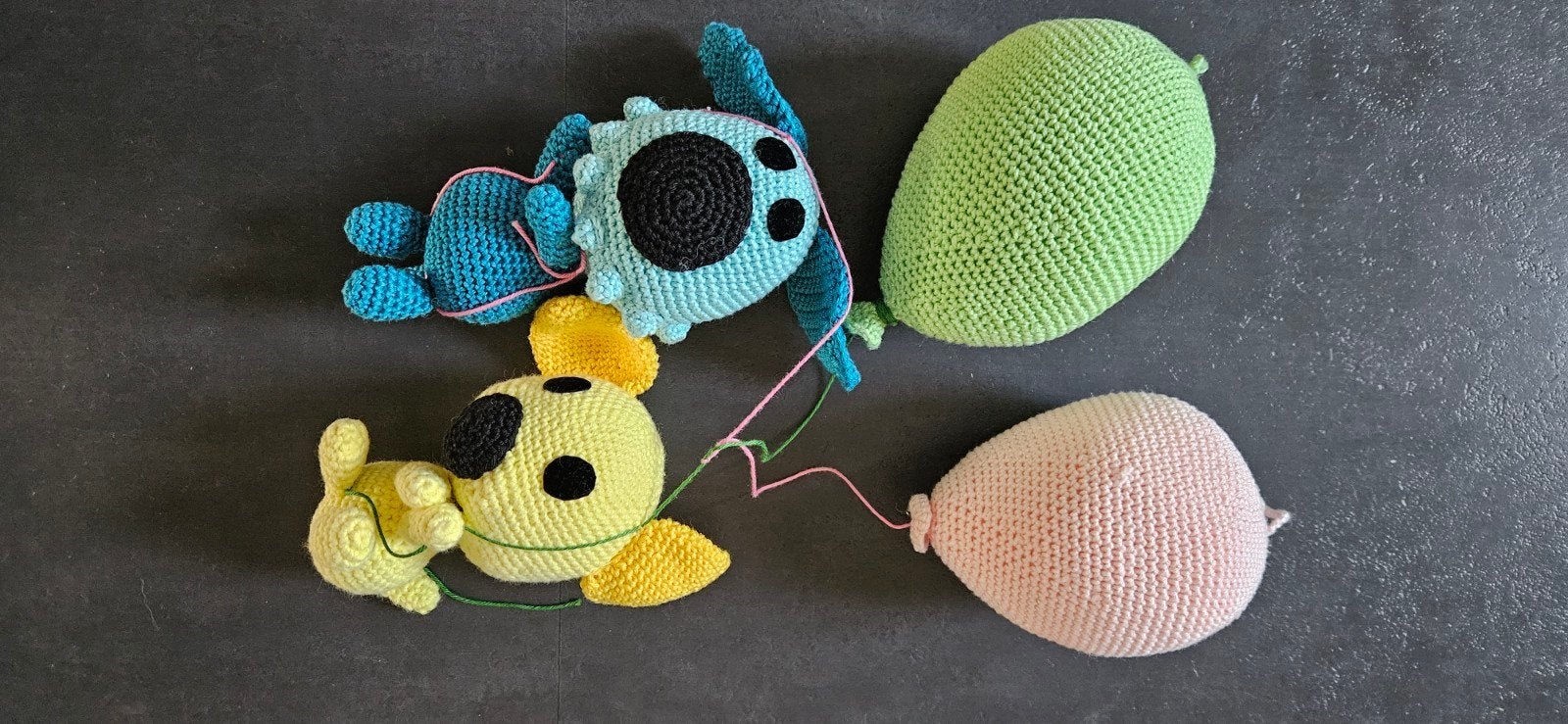 Gehaakte Woezel en Pip set met ballonnen, Ophalen of Verzenden, Overige typen