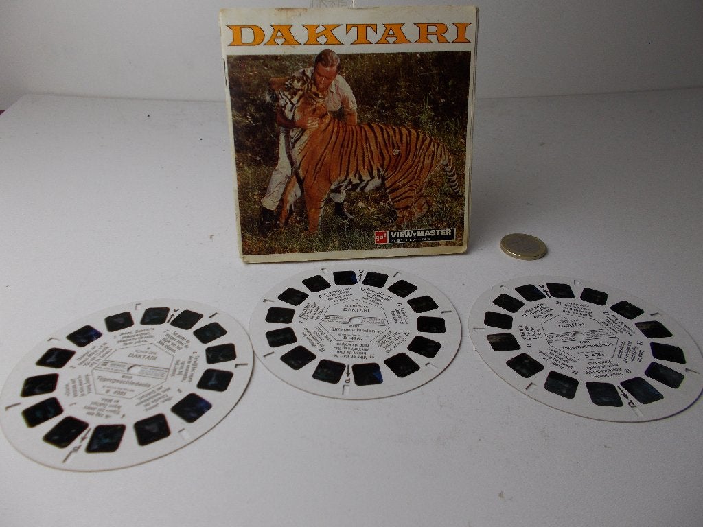 1968 VIEWMASTER DAKTARI 3 Schijfjes/Reels + NL Boekje!, Ophalen of Verzenden, Zo goed als nieuw