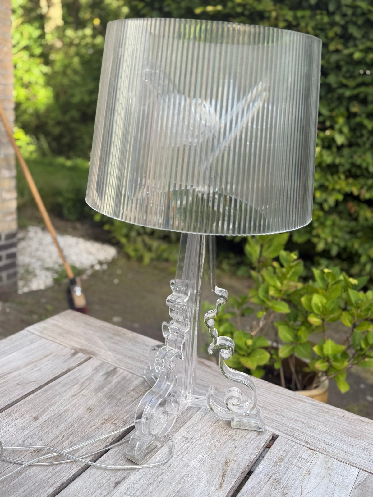 Kartell Bourgie Tafellamp - Transparant Acryl, Huis en Inrichting, Lampen | Tafellampen, Ophalen, Zo goed als nieuw, Kunststof
