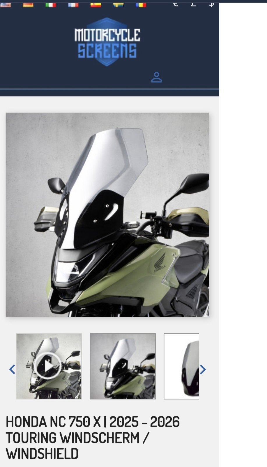 Honda NC 750 X Touring Windscherm 2025-2026, Ophalen, Nieuw