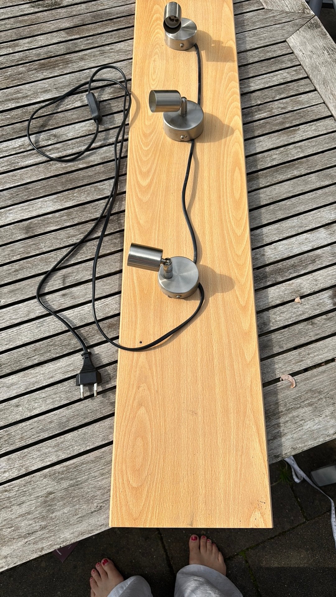 Plank 1.20 - 0,30 met 3D spotjes, Ophalen, Gebruikt, Hout