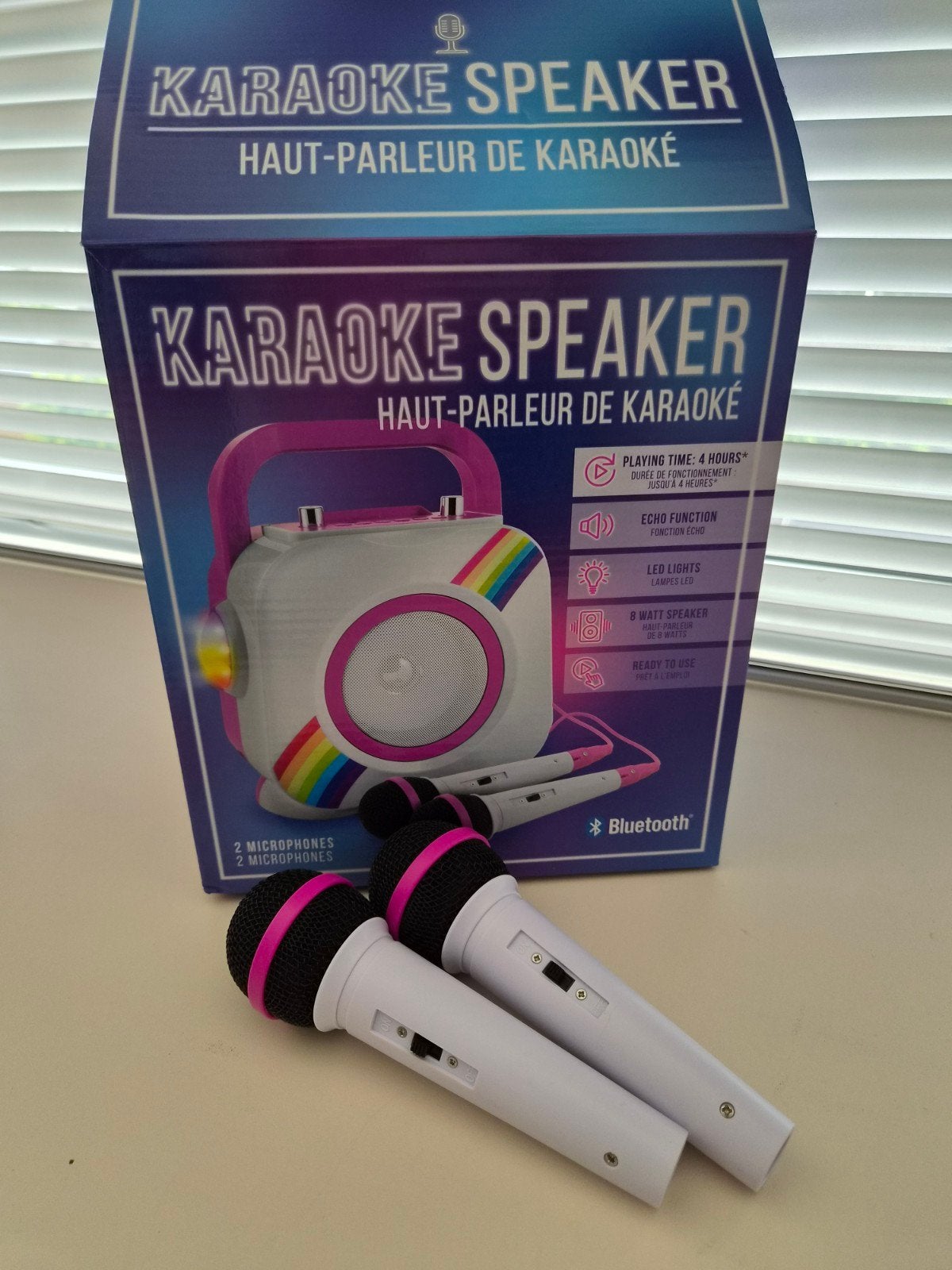 Karaoke Speaker met 2 Microfoons, Audio, Tv en Foto, Karaoke-apparatuur, Ophalen of Verzenden