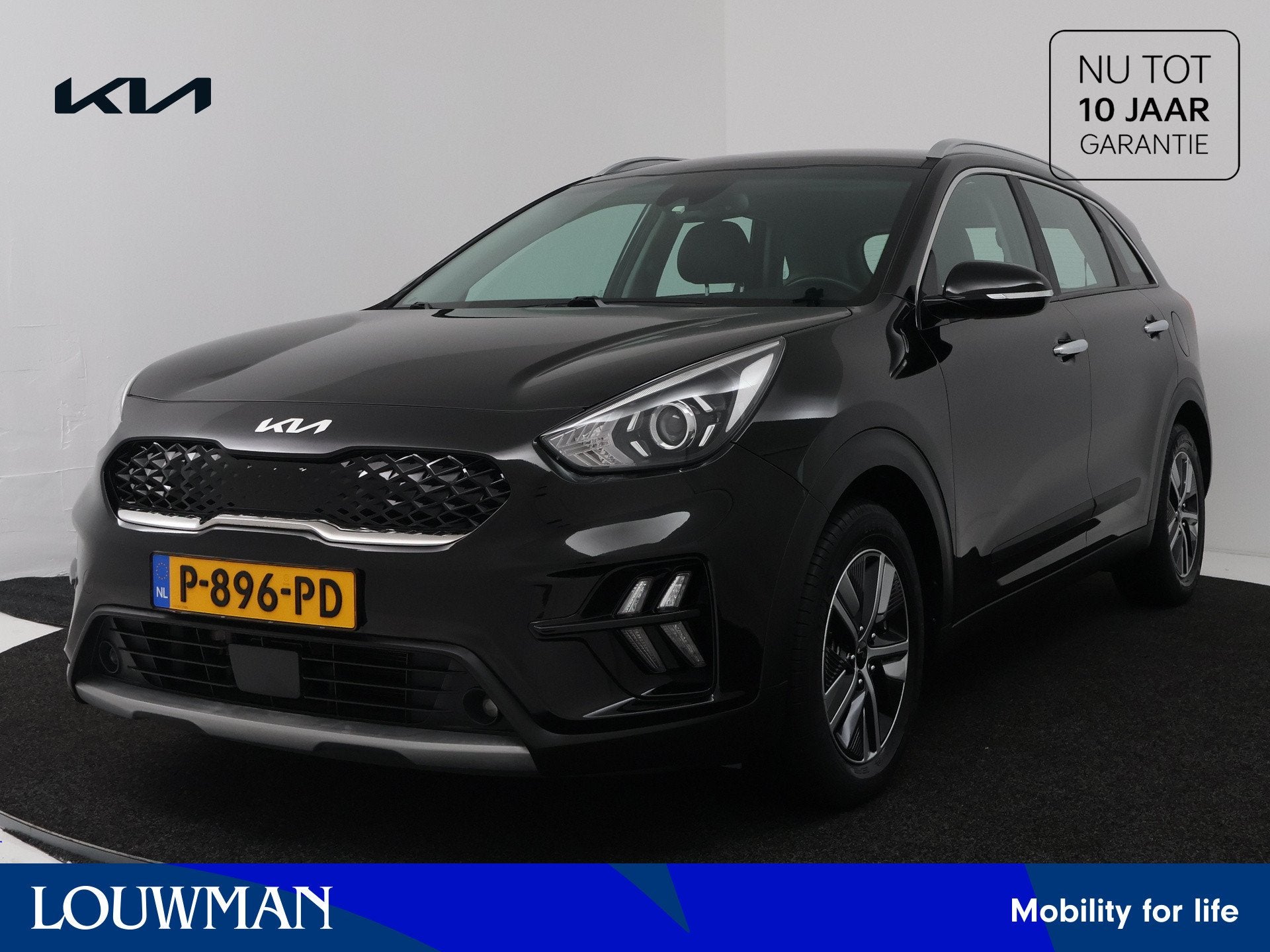 Kia Niro 1.6 GDi Hybrid DynamicLine | Camera | Apple Carplay, 12 maanden, Gebruikt, Leder en Stof, Zwart