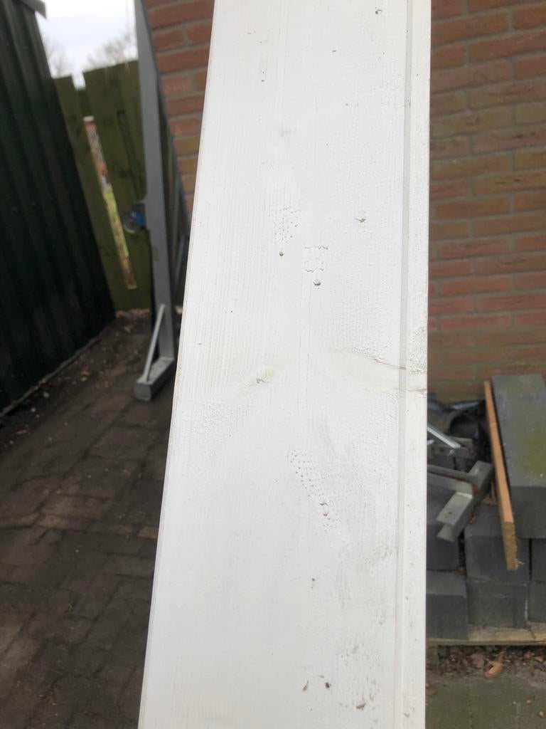 vuren schroten wit gegrond, Doe-het-zelf en Verbouw, Hout en Planken, Nieuw, Plank, Vuren, 300 cm of meer, Minder dan 25 mm, Ophalen