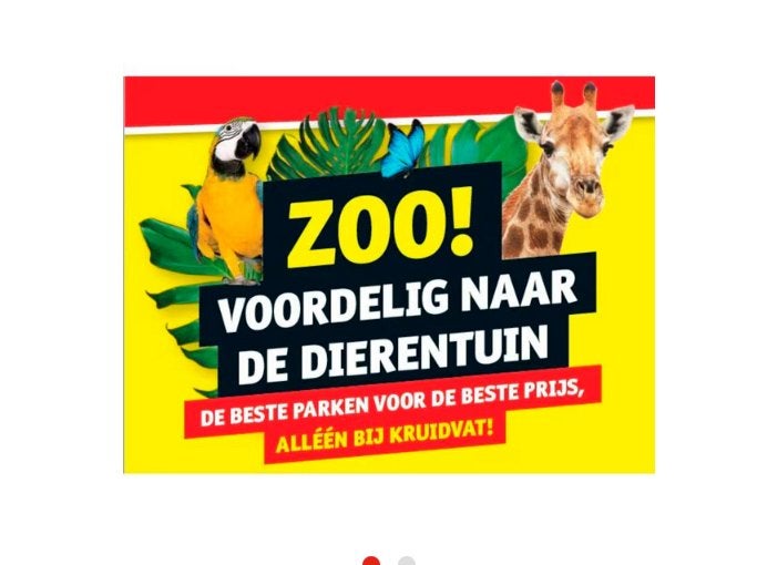1x Dierentuin voucher Kruidvat, Eén persoon, Ticket of Toegangskaart