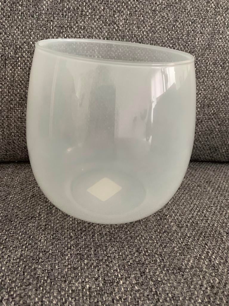 Glazen vaas of windlicht melkglas nieuw, Ophalen, Gebruikt, Wit
