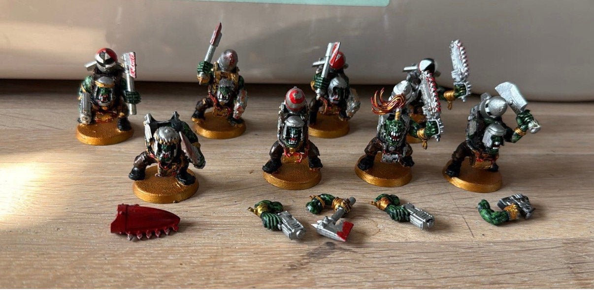 Warhammer 40K 8x Ork Stormboyz (metal), Hobby en Vrije tijd, Ophalen of Verzenden, Zo goed als nieuw, Warhammer 40000