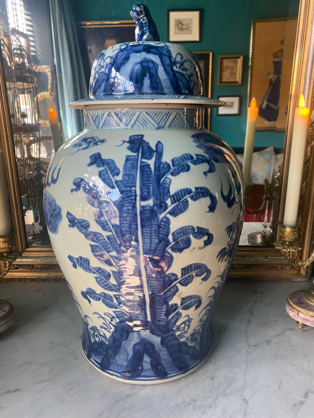 Handbeschildere gemberpot chinees, Antiek en Kunst, Ophalen