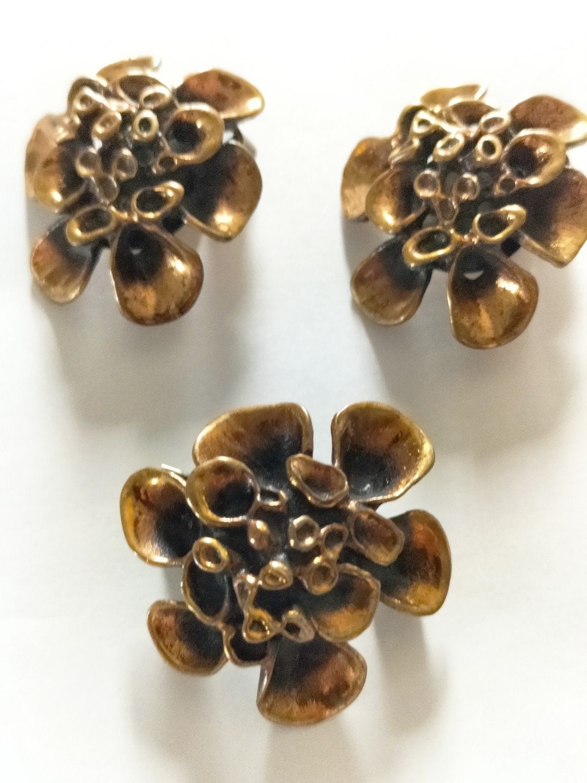 Prachtige Hannu Ikonen Rendier Mos Oorclips Broche Set, Verzenden, Overige materialen, Broche