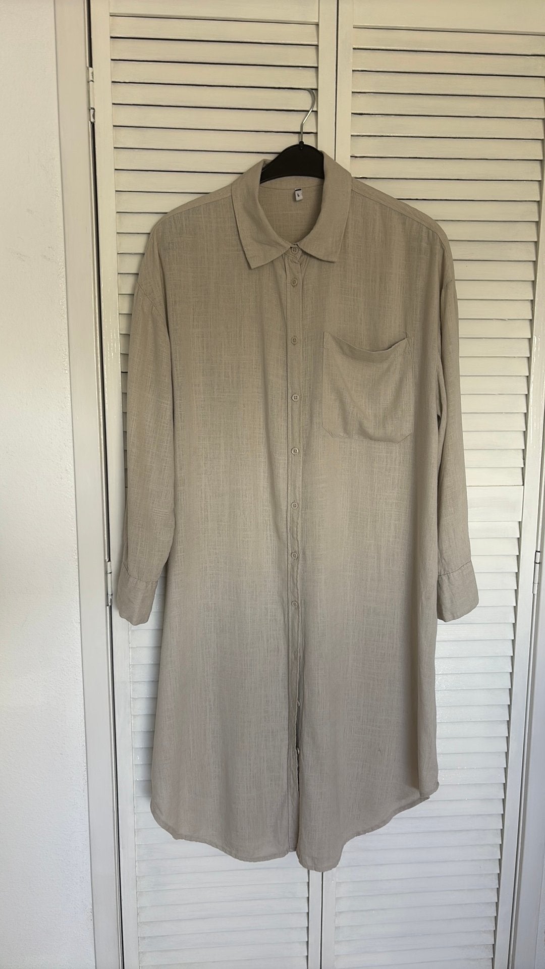 Hema doorknoop jurk maat L beige, Maat 38/40 (M), Beige, Ophalen of Verzenden, Zo goed als nieuw