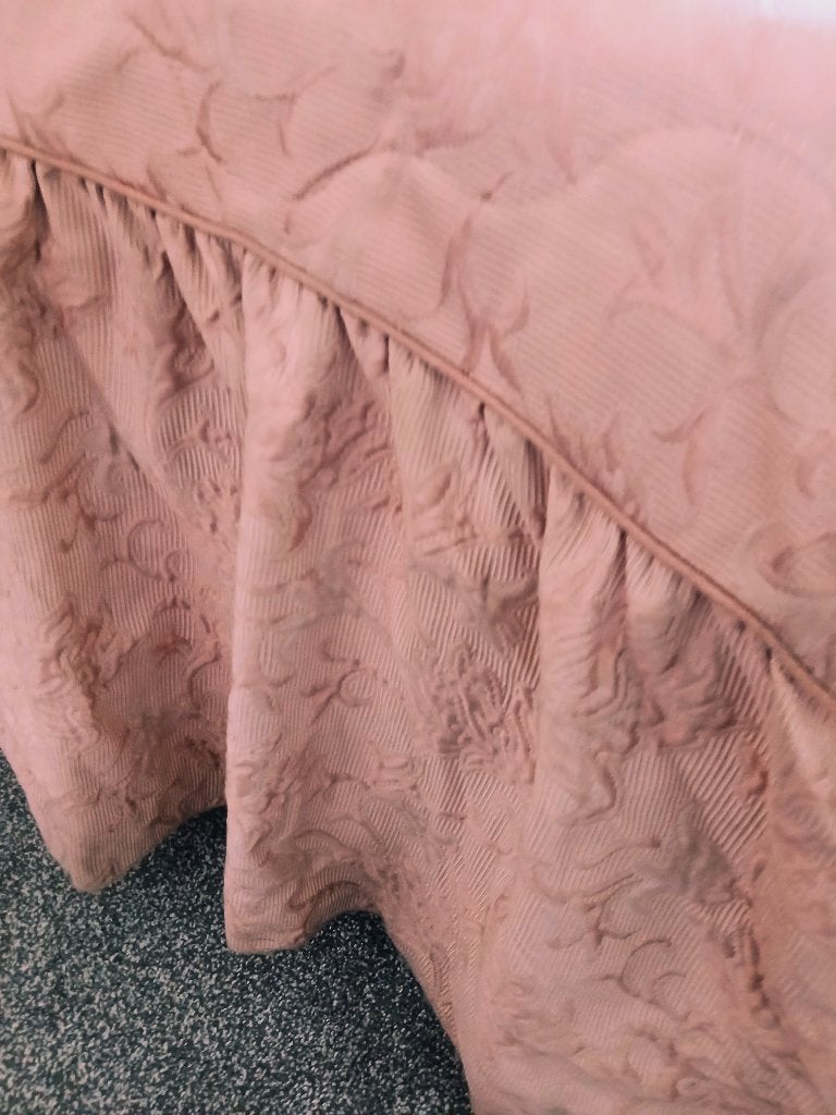 Brocante roze sprei bedrok 180 x 200 cm met volants, Ophalen of Verzenden