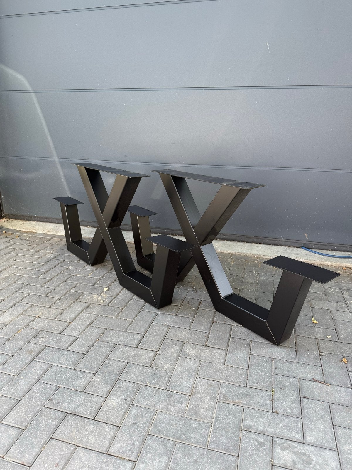 Stalen Picknicktafel Onderstellen Zwart Gepoedercoat, Ophalen, Puur, Staal, Puur